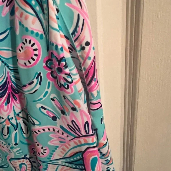 Aryeh Multicolor Floral Dress. SPF 50, pockets, NWT size S.  Great fabric - Picture 7 of 7